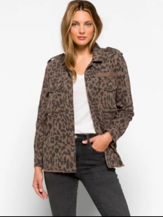 pistola Jackets & Blazers - Pistola Anthropologie 100% Cotton Brown Leopard Print Utility Jacket_M